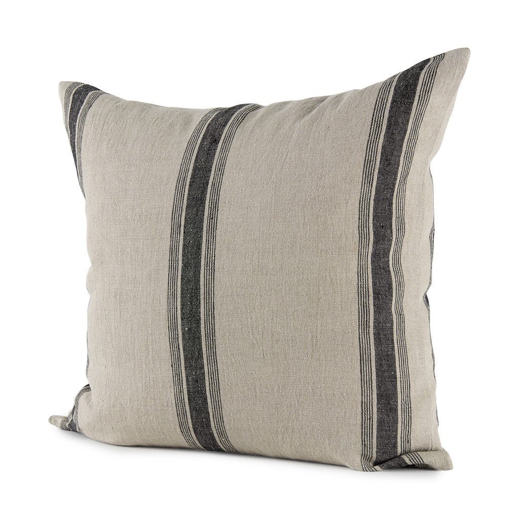 Beige And Black Striped Pillow Cover FurniFindUSA