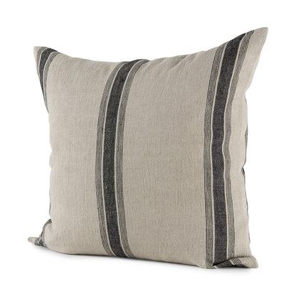 Beige And Black Striped Pillow Cover FurniFindUSA
