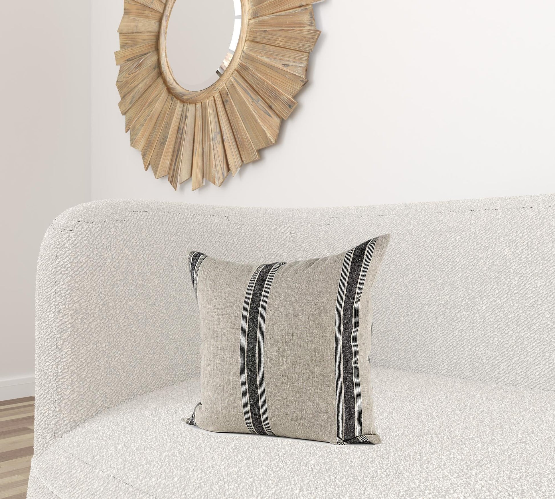 Beige And Black Striped Pillow Cover FurniFindUSA