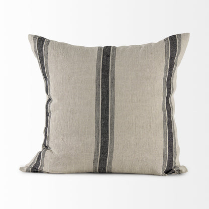 Beige And Black Striped Pillow Cover FurniFindUSA