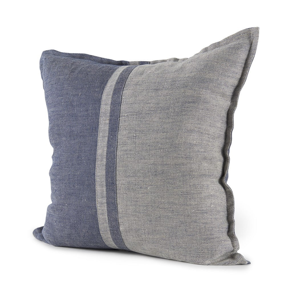 Gray And Blue Color Block Pillow Cover FurniFindUSA