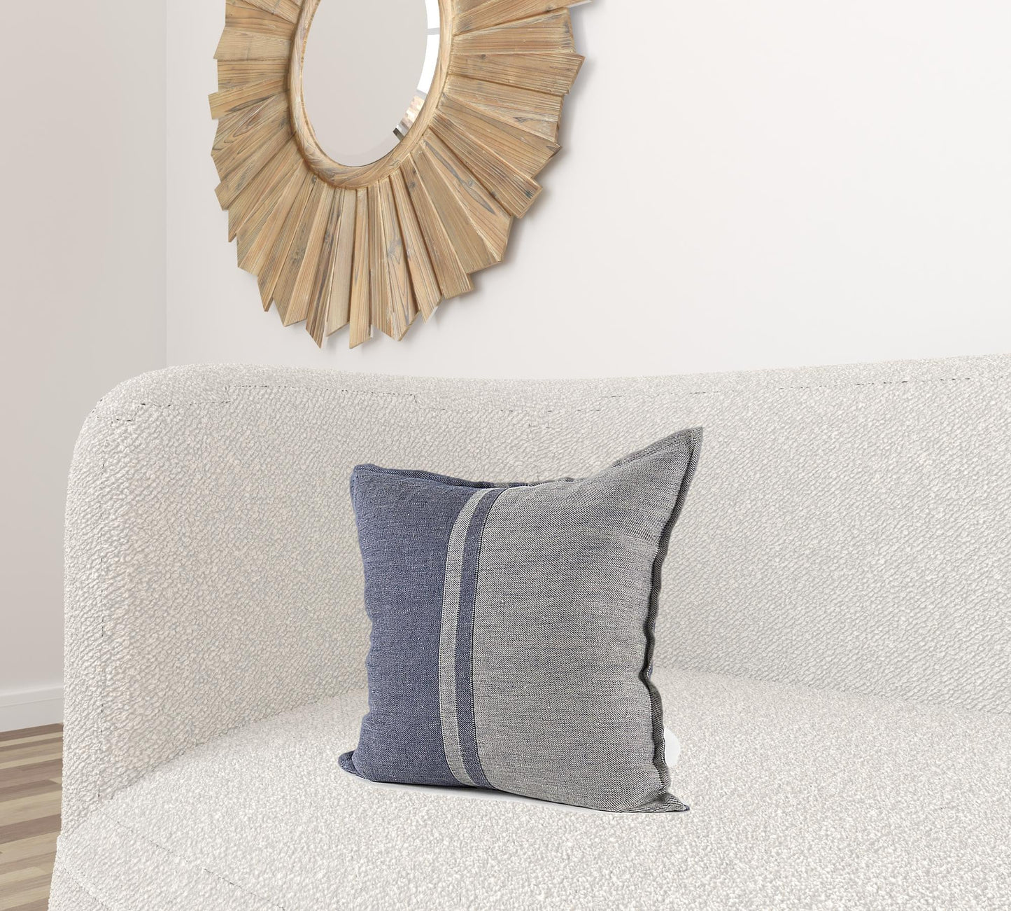 Gray And Blue Color Block Pillow Cover FurniFindUSA