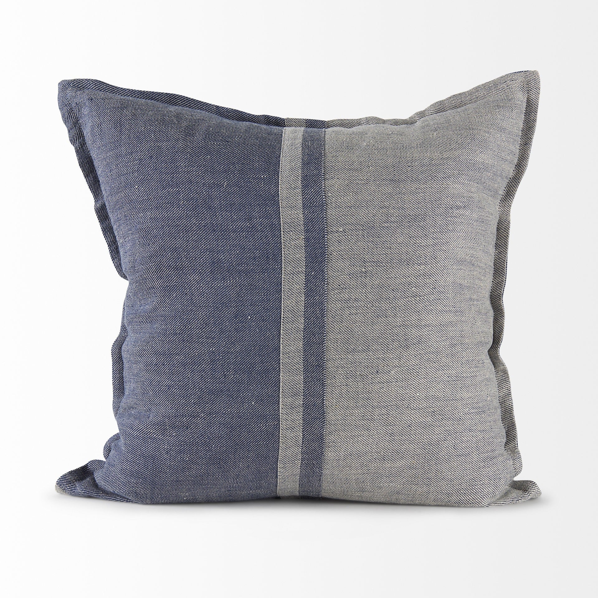 Gray And Blue Color Block Pillow Cover FurniFindUSA