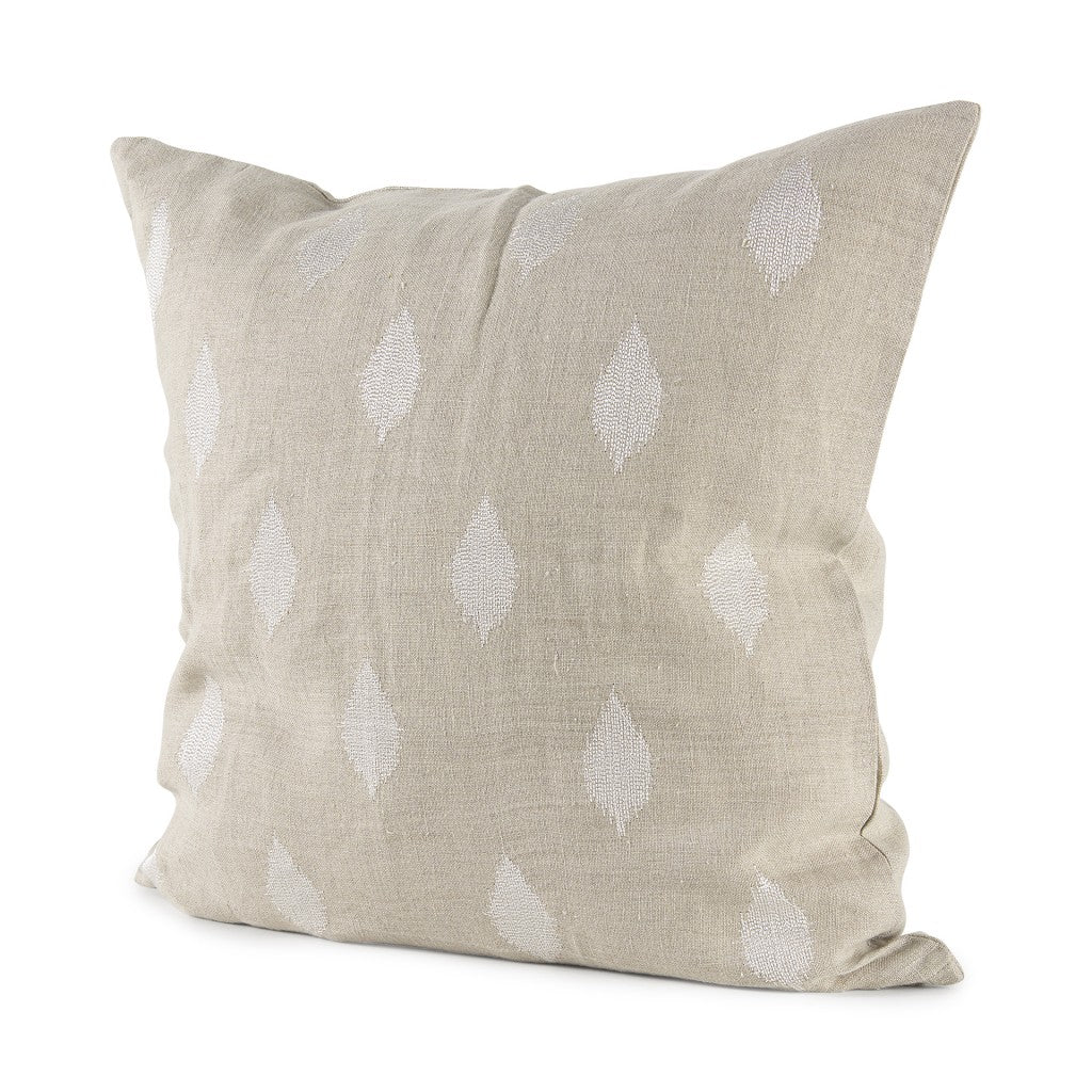 Beige And White Patterned Pillow Cover FurniFindUSA