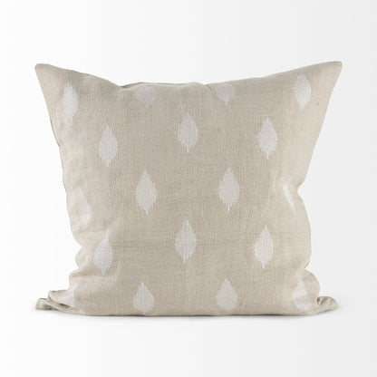 Beige And White Patterned Pillow Cover FurniFindUSA