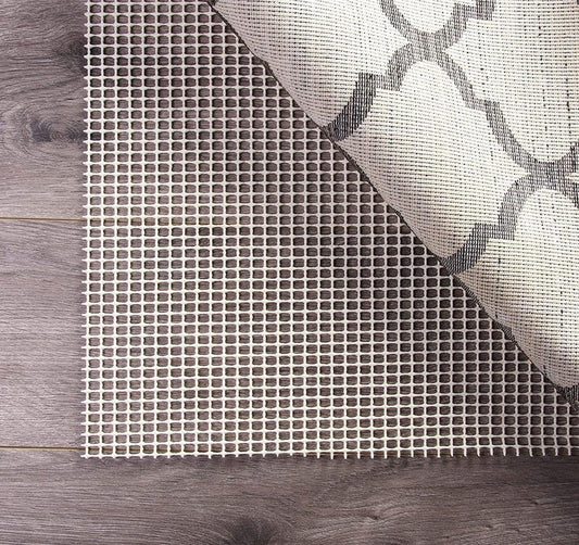 2' x 8' Ivory Striped Weave Non Slip Rug Pad HomeRoots