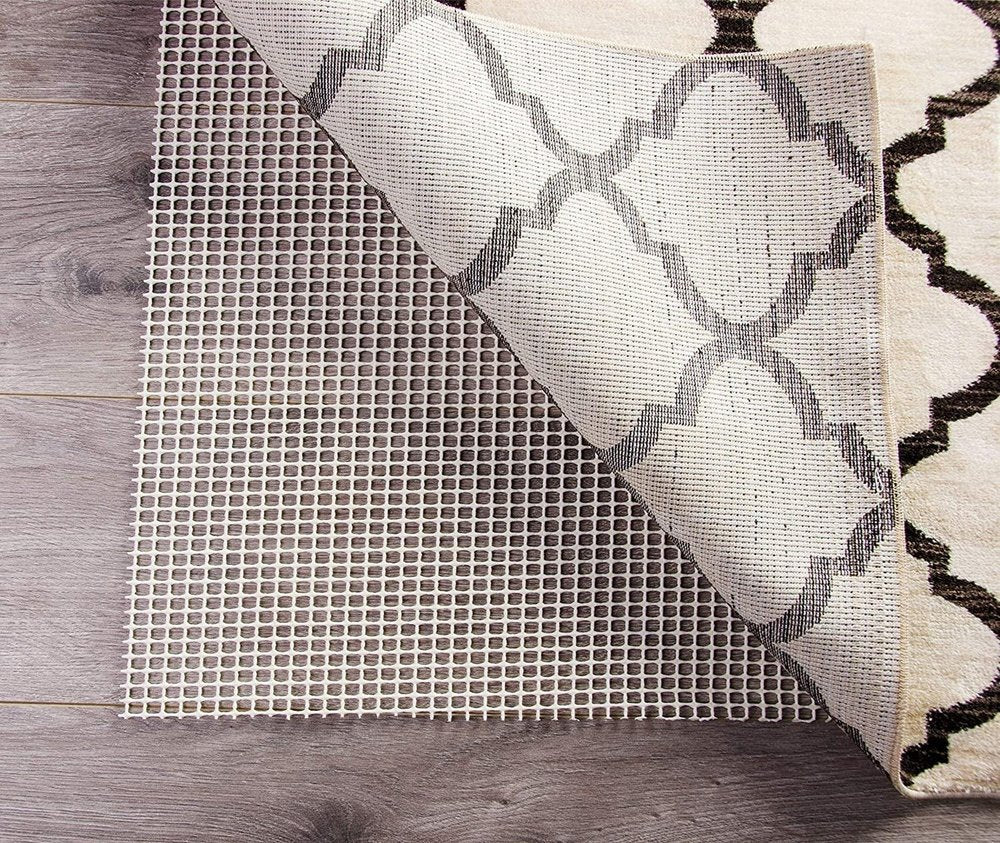 2' x 8' Ivory Striped Weave Non Slip Rug Pad HomeRoots
