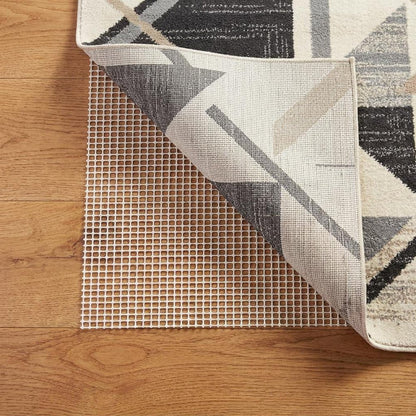 2' x 8' Ivory Striped Weave Non Slip Rug Pad HomeRoots