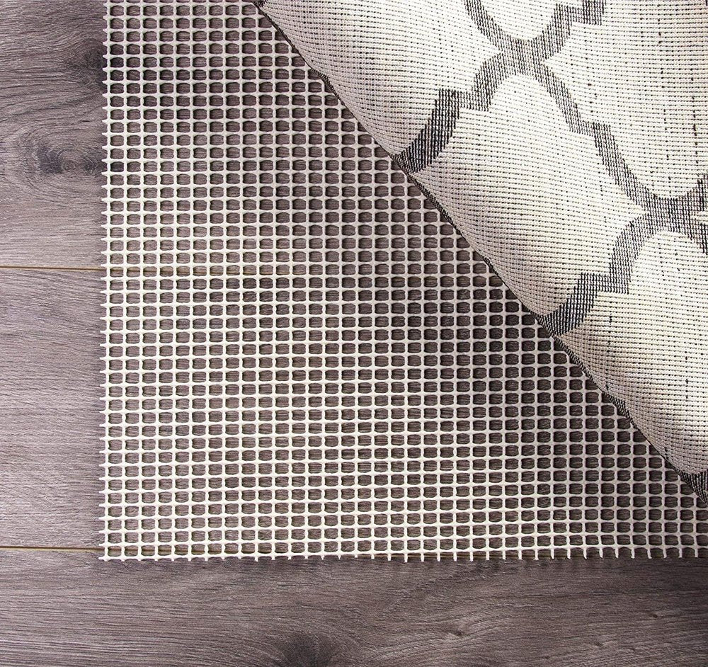 2' x 8' Ivory Striped Weave Non Slip Rug Pad HomeRoots