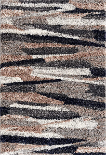 4’ X 6’ Gray And Black Strokes Area Rug