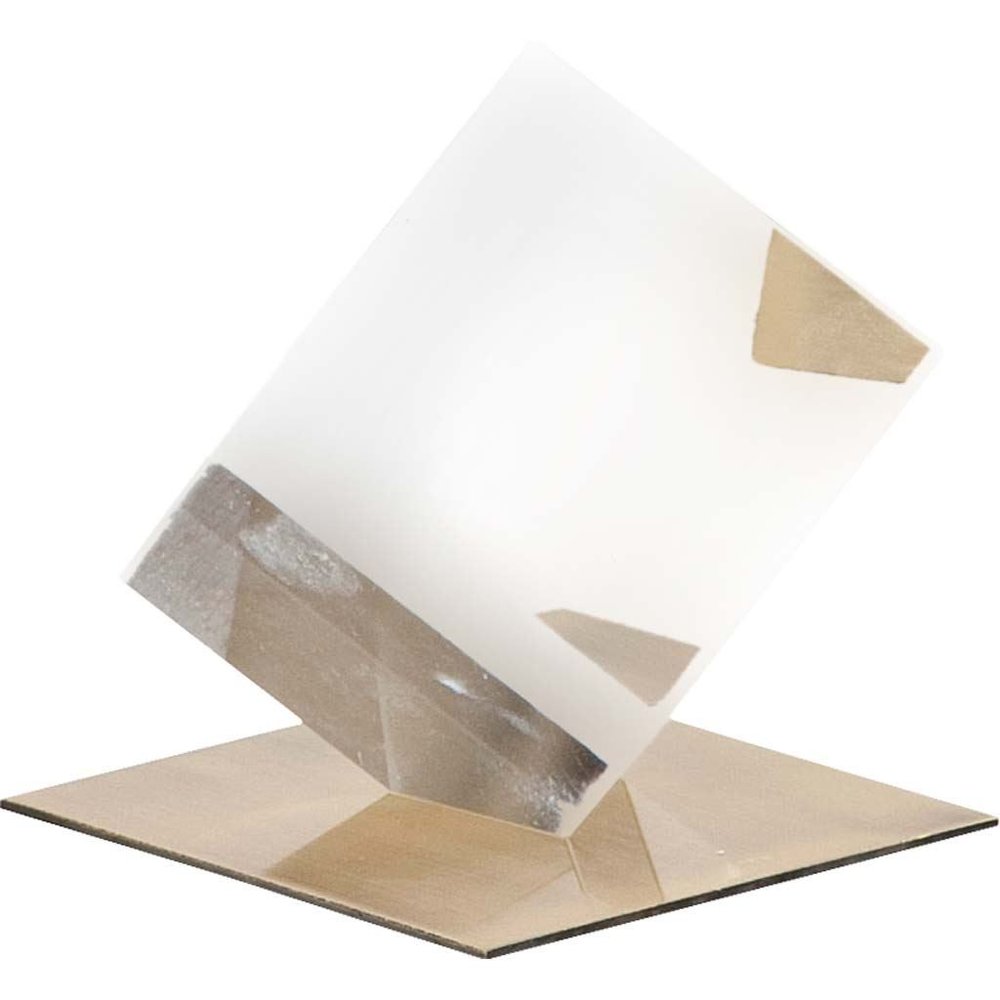 5" Optical Glass Cube And Gold Sculpture HomeRoots