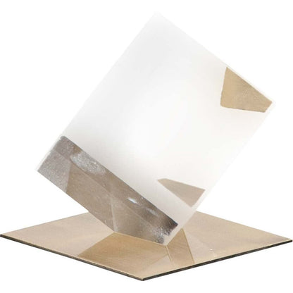 5" Optical Glass Cube And Gold Sculpture HomeRoots