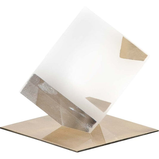 5" Optical Glass Cube And Gold Sculpture HomeRoots