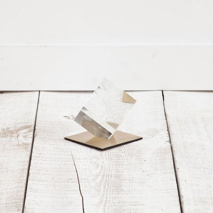 5" Optical Glass Cube And Gold Sculpture HomeRoots