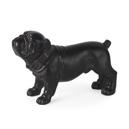 8" Black Polyresin Dog Tabletop Sculpture