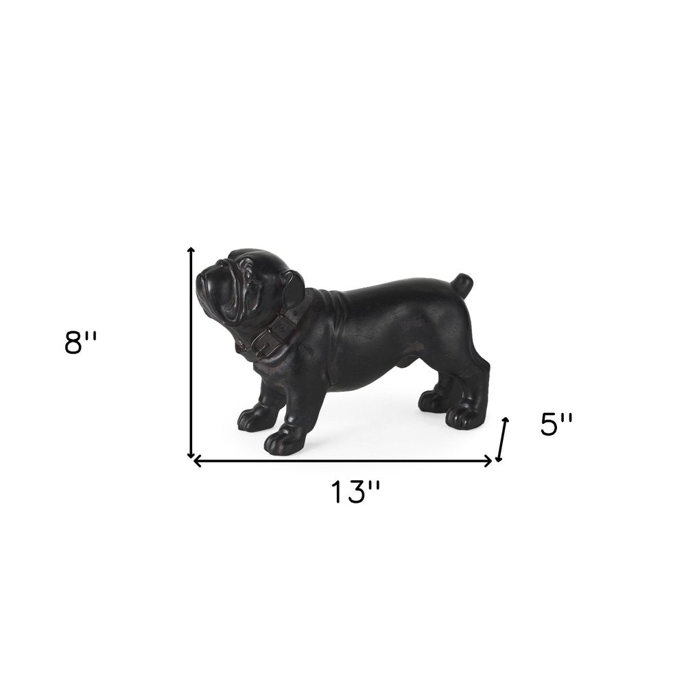 8" Black Polyresin Dog Tabletop Sculpture HomeRoots
