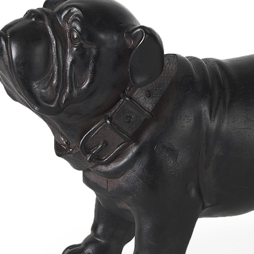 8" Black Polyresin Dog Tabletop Sculpture