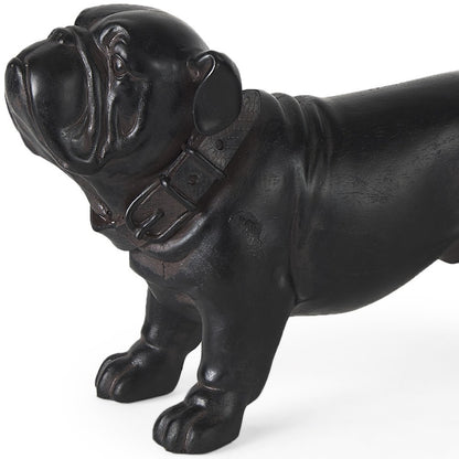 8" Black Polyresin Dog Tabletop Sculpture