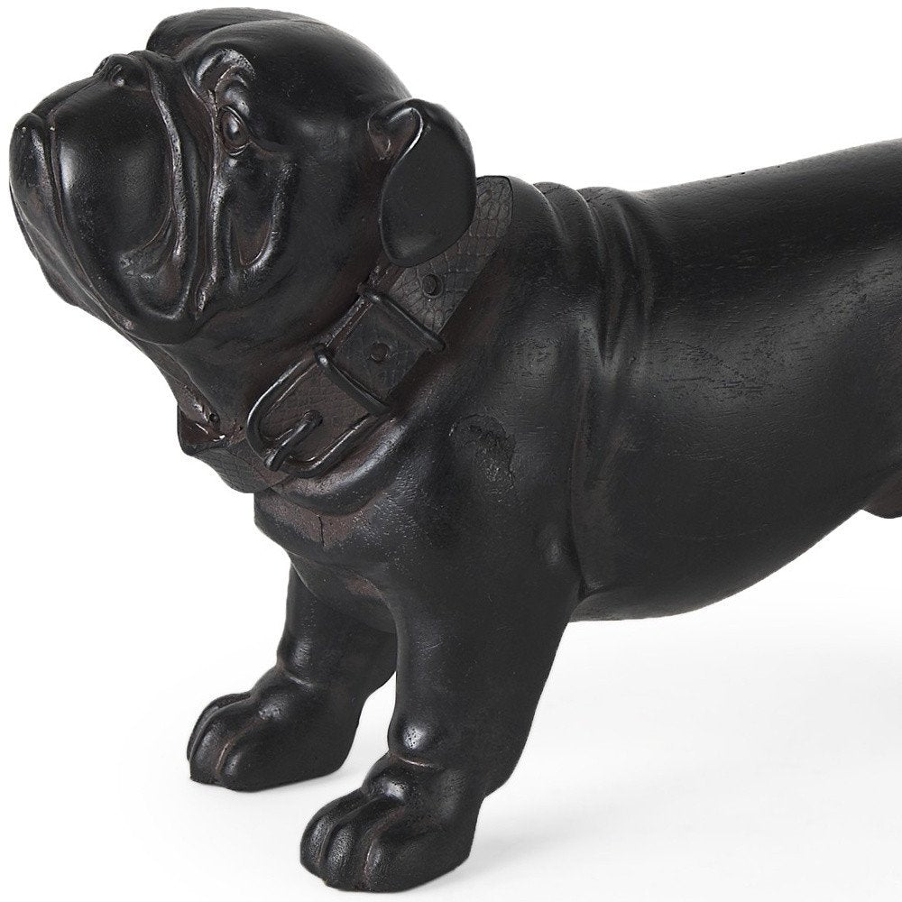 8" Black Polyresin Dog Tabletop Sculpture HomeRoots