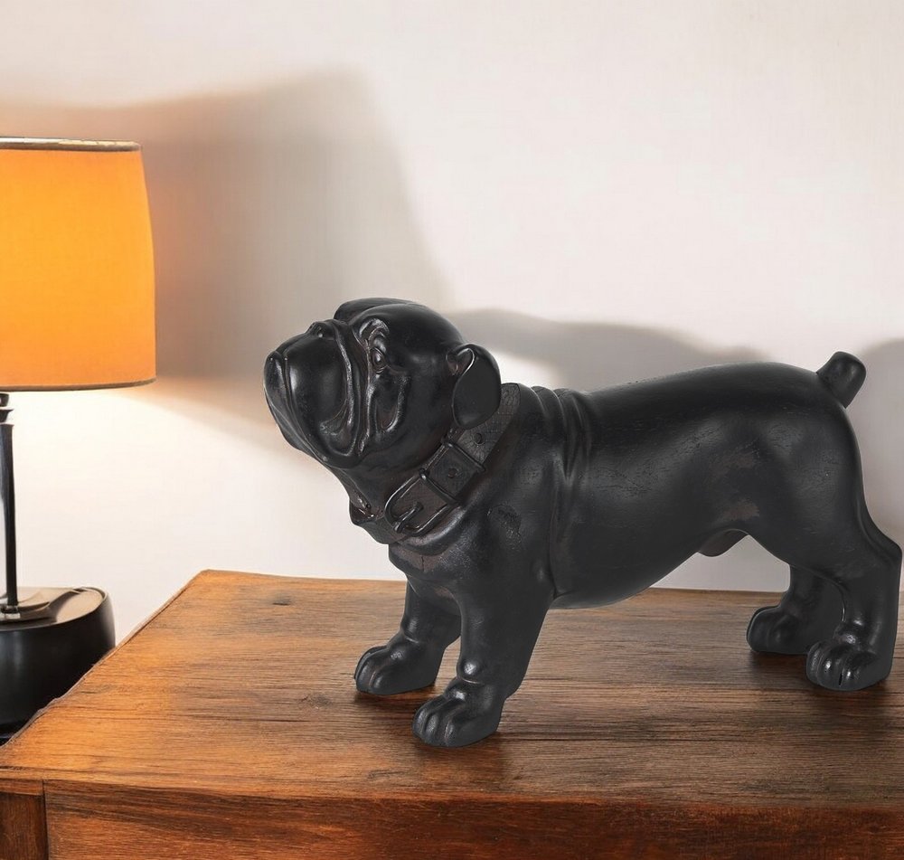 8" Black Polyresin Dog Tabletop Sculpture HomeRoots