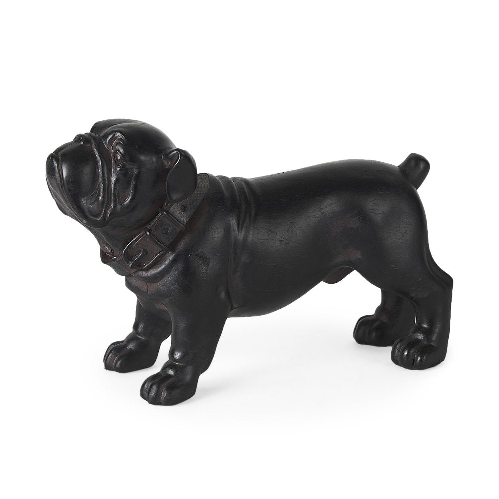 8" Black Polyresin Dog Tabletop Sculpture HomeRoots