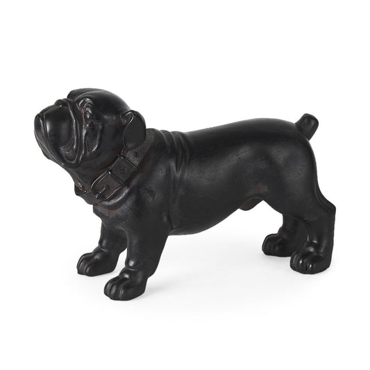 8" Black Polyresin Dog Tabletop Sculpture HomeRoots