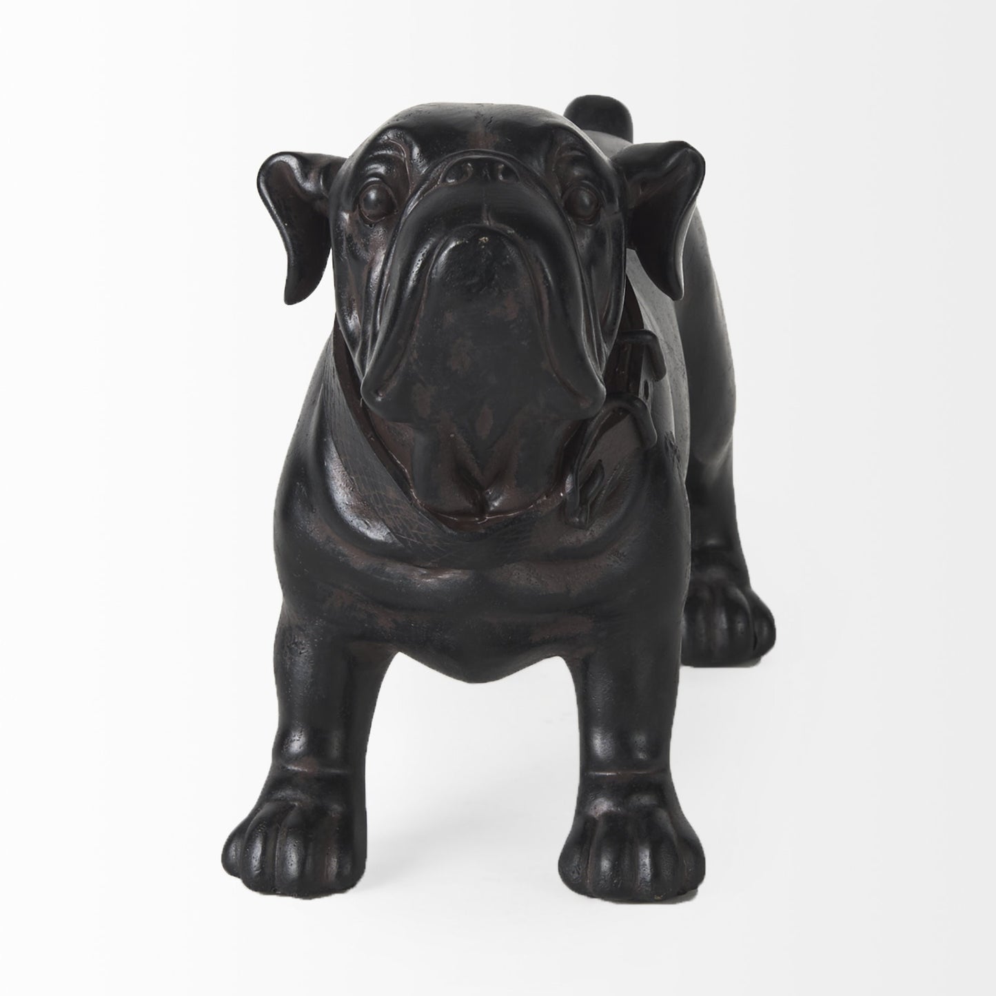 8" Black Polyresin Dog Tabletop Sculpture