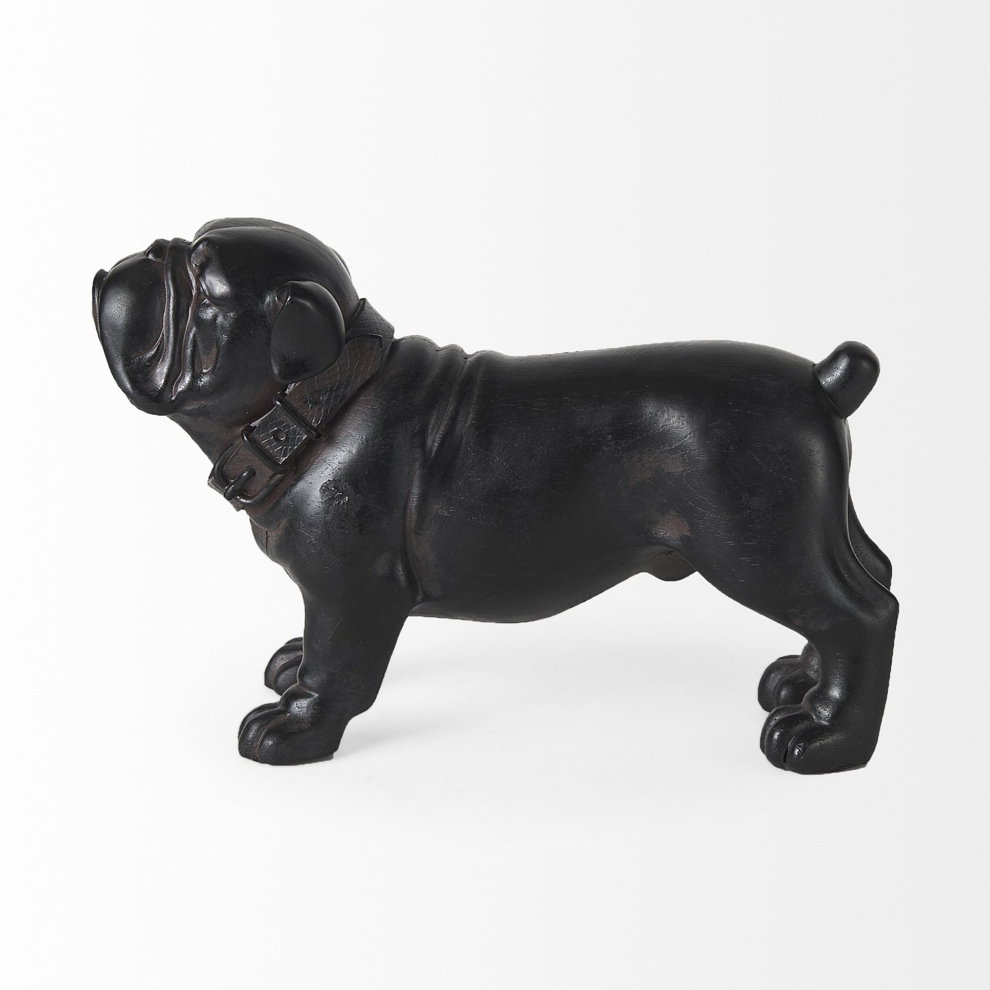 8" Black Polyresin Dog Tabletop Sculpture