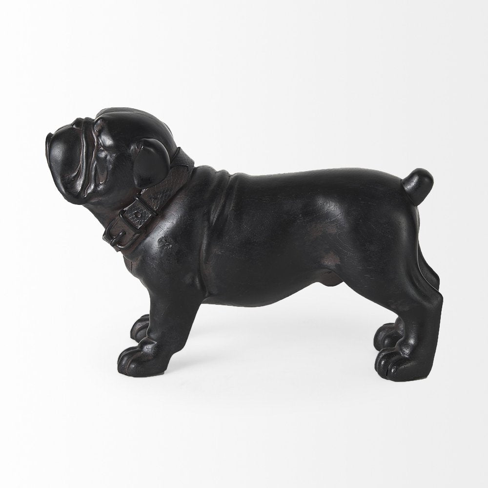 8" Black Polyresin Dog Tabletop Sculpture HomeRoots