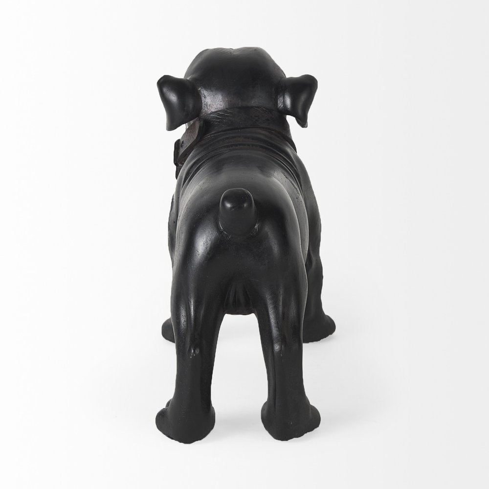 8" Black Polyresin Dog Tabletop Sculpture HomeRoots