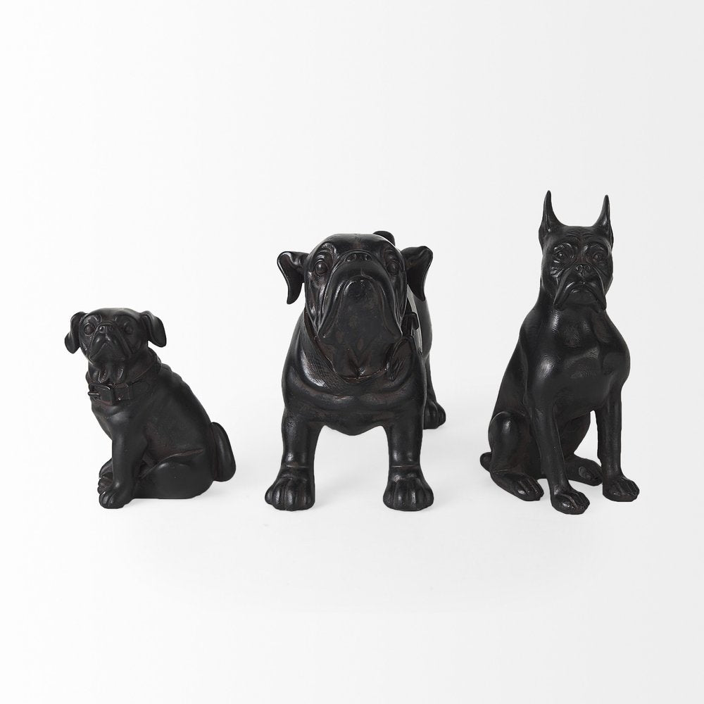 8" Black Polyresin Dog Tabletop Sculpture HomeRoots