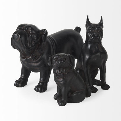8" Black Polyresin Dog Tabletop Sculpture HomeRoots