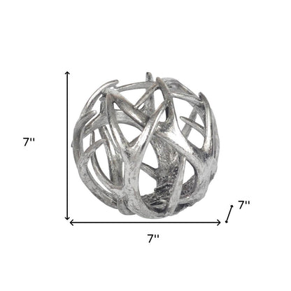 7" Silver Metal Tabletop Sculpture HomeRoots