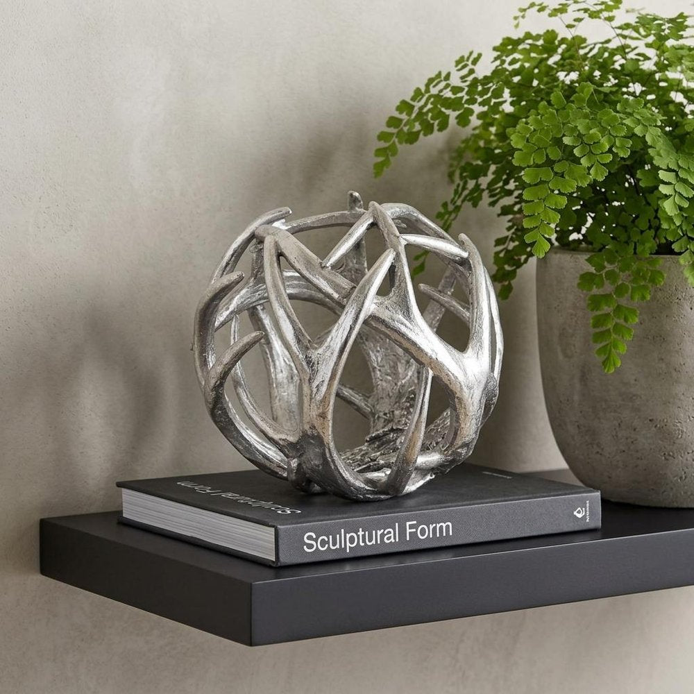 7" Silver Metal Tabletop Sculpture HomeRoots