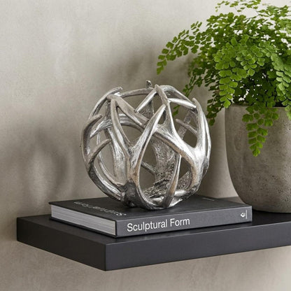 7" Silver Metal Tabletop Sculpture HomeRoots