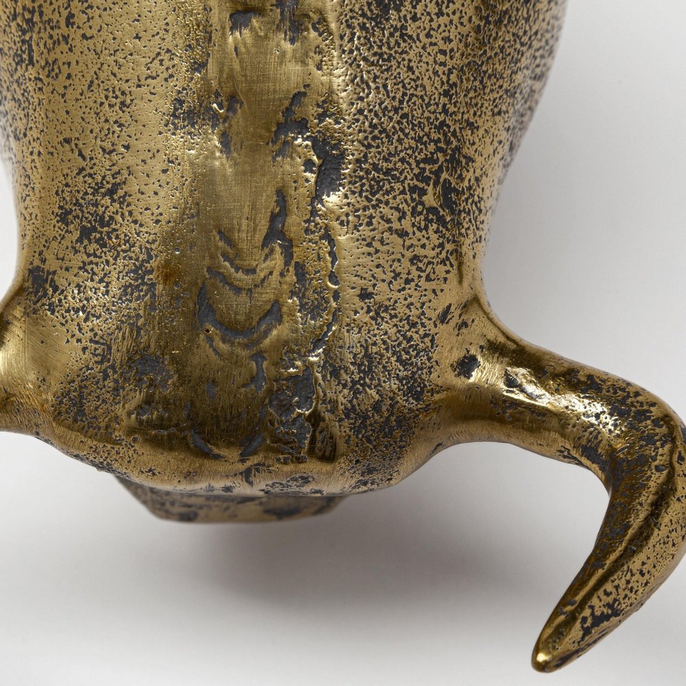 Gold Cast Aluminum Raging Bull Sculpture — view 3