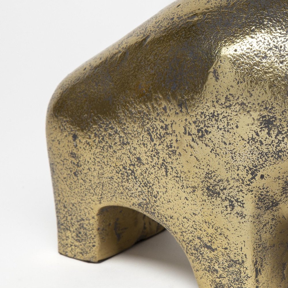 Gold Cast Aluminum Raging Bull Sculpture HomeRoots