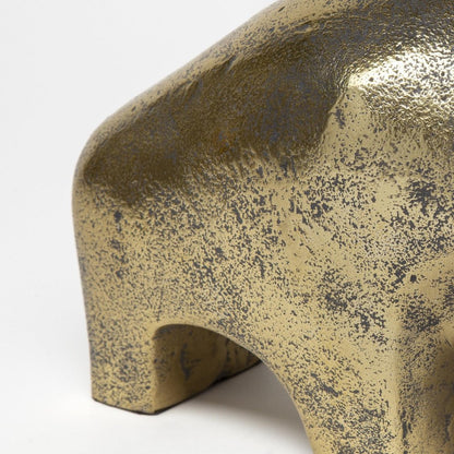 Gold Cast Aluminum Raging Bull Sculpture HomeRoots