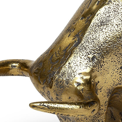 Gold Cast Aluminum Raging Bull Sculpture HomeRoots