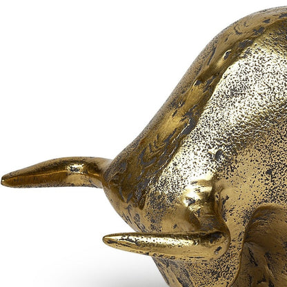 Gold Cast Aluminum Raging Bull Sculpture HomeRoots