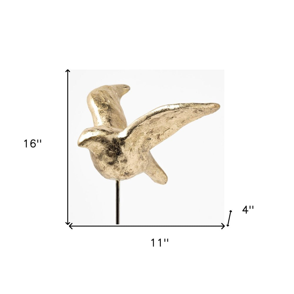 Set Of Three Gold Bird Sculptures HomeRoots