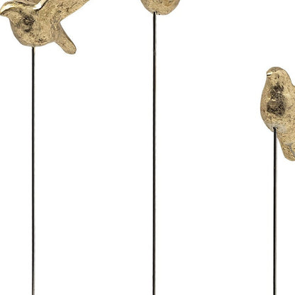 Set Of Three Gold Bird Sculptures HomeRoots