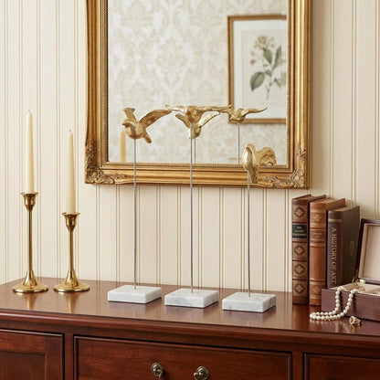 Set Of Three Gold Bird Sculptures HomeRoots
