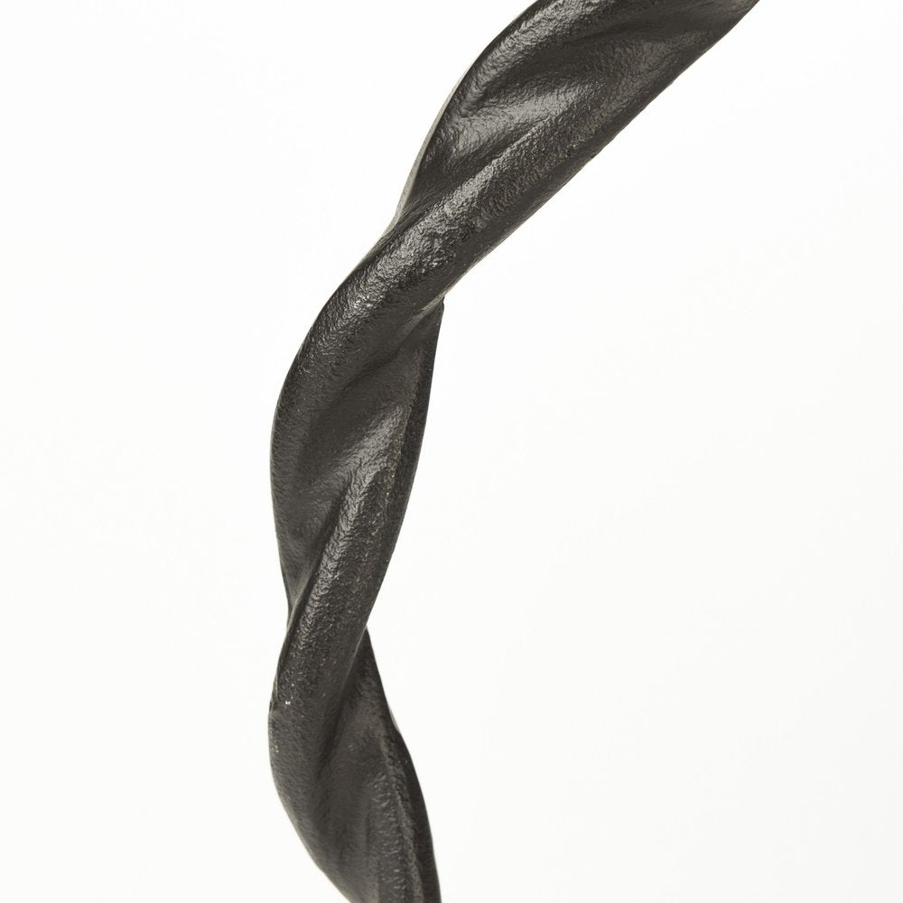 15" Black Metal Round Braided Tabletop Sculpture — view 4