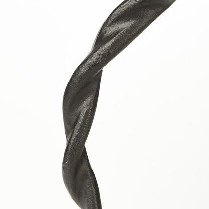 15" Black Metal Round Braided Tabletop Sculpture HomeRoots