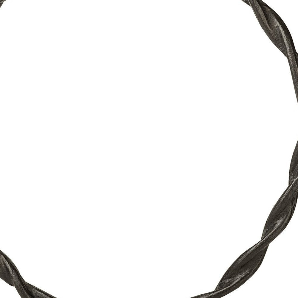 23" Black Metal Round Braided Tabletop Sculpture HomeRoots