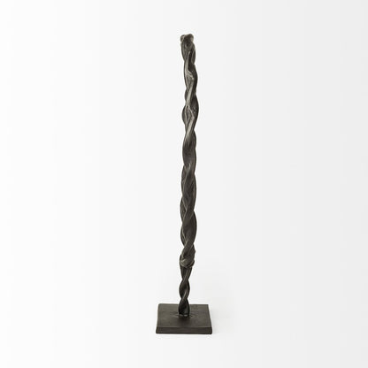 23" Black Metal Round Braided Tabletop Sculpture HomeRoots