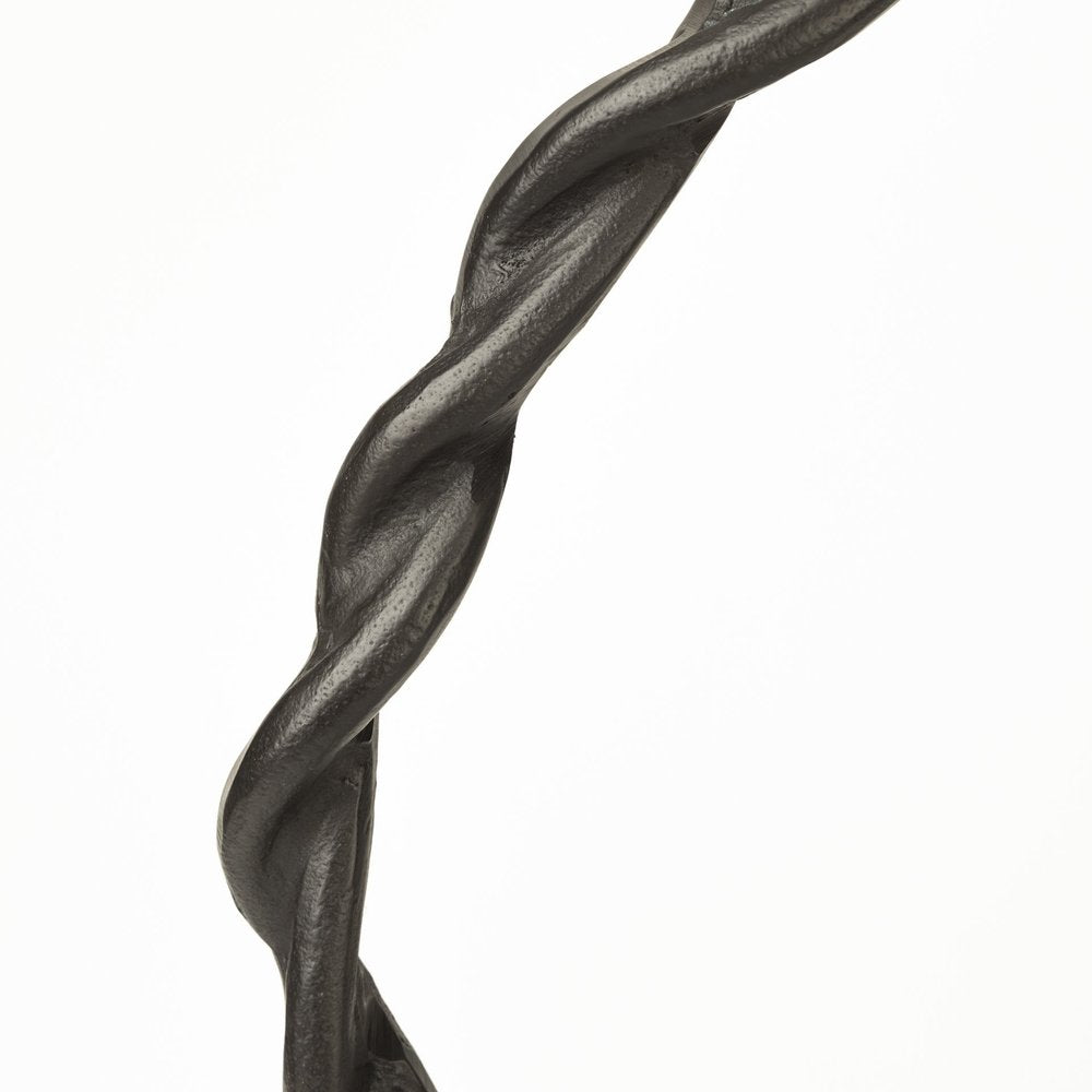 23" Black Metal Round Braided Tabletop Sculpture HomeRoots
