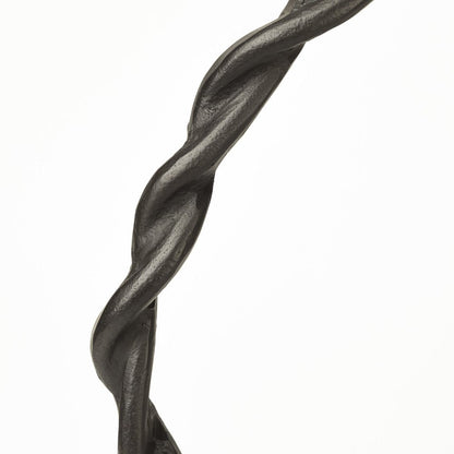 23" Black Metal Round Braided Tabletop Sculpture HomeRoots