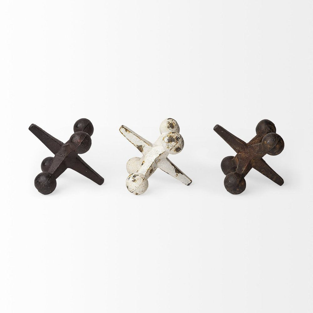 Set Of Three Iron Jack Sculptures HomeRoots